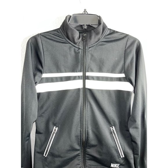 NIKE Black/White Zip Up‎ Athletic Jacket Kids Size XL - Picture 2 of 6